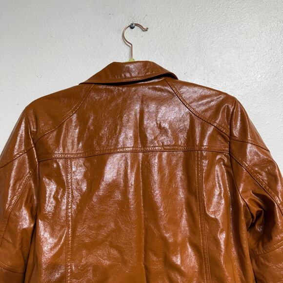 Free People Brown Josie Vegan Leather Moto Jacket Sz M NWT - Picture 10 of 14